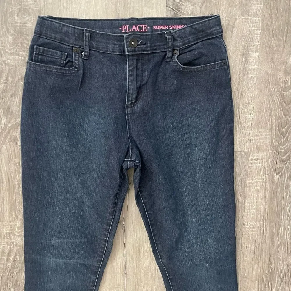 The Children’s Place Girl’s Stretch Super Skinny Slim Jeans-2 Pairs Size 16